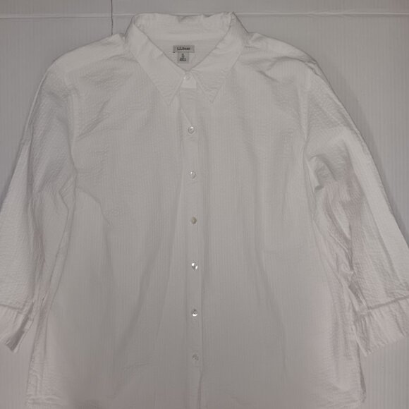 L.L.BEAN DOT EMBROIDERED BUTTON UP SHIRT - Picture 10 of 15